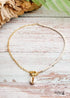 Boho Necklace, Blue Colorful Hippie Gold Shell
